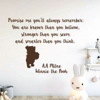 You Are Braver Than You Believe, Stronger Than You Seem - Winnie the Pooh Quote Vinyl Wall Sticker UK