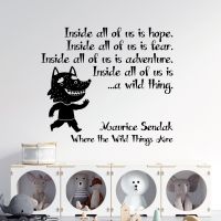 Inside All of Us is Hope, Fear and Adventure - Where the Wild Things Are Book Quote Vinyl Wall Sticker UK