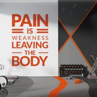 Pain is Weakness Leaving the Body - Gym Motivational Vinyl Wall Sticker UK