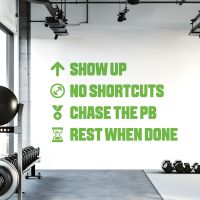 GYM RULES - Show Up, No Shortcuts, Chase The PB, Rest When Done - Motivational Vinyl Wall Sticker UK