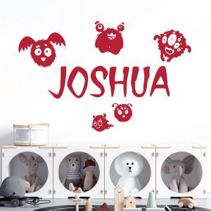 Personalised Monster Name Wall Sticker - Children's Bedroom Vinyl Decal UK