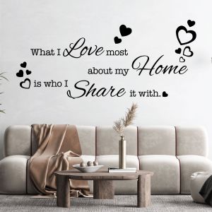 What I Love Most About My Home Wall Sticker - Living Room Vinyl Quote Decal UK