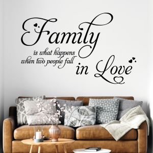 Family is What Happens When Two People Fall in Love - Family Love Quote Vinyl Wall Sticker UK