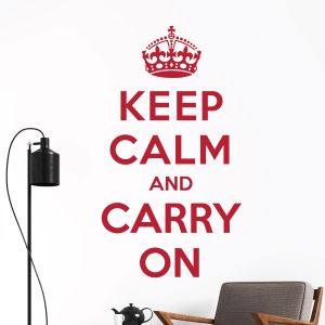 Keep Calm and Carry On - British Motivational Quote Vinyl Wall Sticker UK
