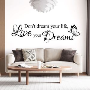Don't Dream Your Life - Live Your Dreams - Motivational Quote Vinyl Wall Sticker UK