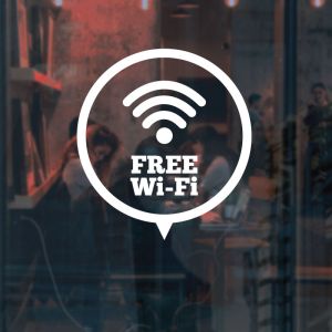 Free WiFi Sign Sticker - Cafe, Restaurant, Shop, Beauty Salon, Barber - Custom Vinyl UK