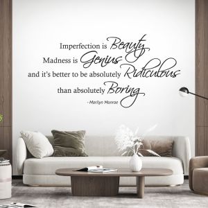 Imperfection is Beauty, Madness is Genius - Marilyn Monroe Quote Vinyl Wall Sticker UK