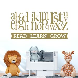 Alphabet Letters Read Learn Grow - Children's Nursery Bedroom Vinyl Wall Sticker UK