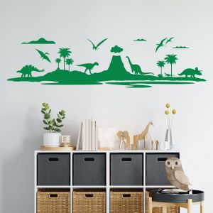 Dinosaur Island Jurassic World Wall Sticker - Children's Bedroom Vinyl Wall Sticker UK