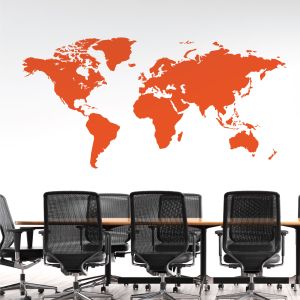 World Map Wall Sticker - Home Office Bedroom Vinyl Wall Decal UK