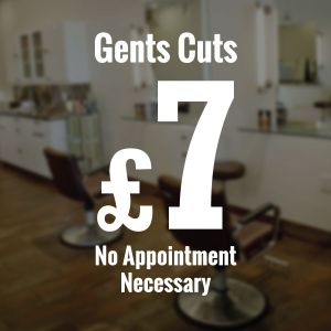 Gents Cuts No Appointment Necessary - Barber Shop Vinyl Sign Sticker UK