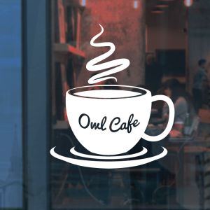 Coffee Cup Wall Sticker - Cafe Kitchen Vinyl Sign Decal UK