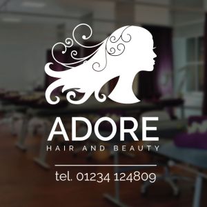 Hairdresser Beauty Salon Logo - Name, Telephone, Website - Custom Vinyl Sign Sticker UK