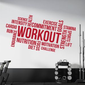 Workout, Nutrition, Diet, Intensity, Endurance, Commitment, Goals - Gym Vinyl Wall Sticker UK