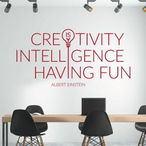 Creativity is Intelligence Having Fun - Albert Einstein Quote - Office Vinyl Wall Sticker UK
