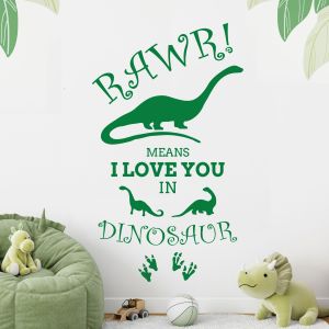 RAWR! Means I Love You in Dinosaur - Children's Bedroom Nursery Vinyl Wall Sticker UK