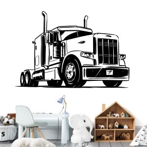 American Semi Truck 18 Wheeler Wall Sticker - Boys Bedroom Vinyl Wall Sticker UK