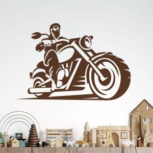 Motorcycle Harley Chopper Biker Wall Sticker - Boys Bedroom Vinyl Wall Sticker UK