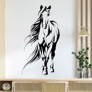 Horse Silhouette Wall Sticker - Equestrian Horse Riding Vinyl Decal UK
