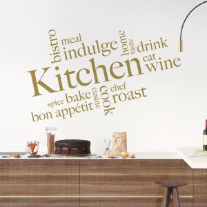 Bistro, Eat, Wine, Drink, Taste, Spice, Bake, Cook, Roast, Chef - Kitchen Vinyl Wall Sticker UK