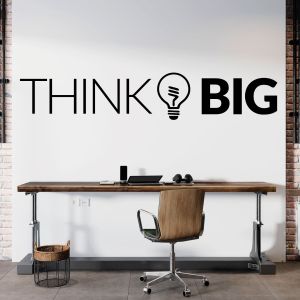Think Big Ideas Light Bulb Wall Sticker - Office Inspiration Vinyl Wall Sticker UK