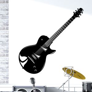 Electric Guitar Les Paul Wall Sticker - Music Room Bedroom Vinyl Wall Sticker UK
