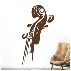 Violin Head Wall Sticker - Classical Music Instrument - Living Room Bedroom Vinyl Wall Sticker UK