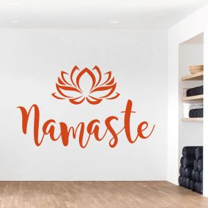 Namaste - Flower Lotus Meditation Yoga - Yoga Studio Vinyl Wall Sticker UK