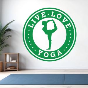 Live Love Yoga - Yoga Studio Fitness Vinyl Wall Sticker UK
