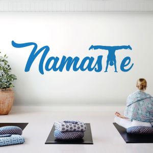 Namaste Yoga Silhouette - Yoga Fitness Studio Vinyl Wall Sticker UK