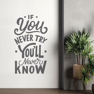 If You Never Try You'll Never Know - Motivational Quote Vinyl Wall Sticker UK