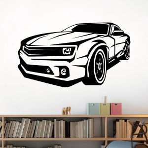 Chevrolet Camaro Sports Car Silhouette Wall Sticker - Boys Bedroom Vinyl Wall Sticker UK