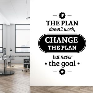 If the Plan Doesn't Work, Change the Plan but Never the Goal - Motivational Quote Vinyl Wall Sticker UK