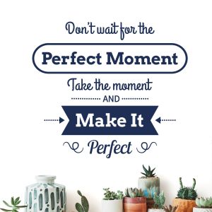 Don't Wait for the Perfect Moment, Take the Moment and Make it Perfect - Motivational Vinyl Wall Sticker UK