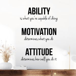 Ability, Motivation, Attitude - Inspirational Quote Vinyl Wall Sticker UK