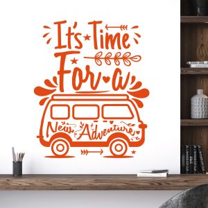 It's Time for a New Adventure - Motivational Quote Vinyl Wall Sticker UK