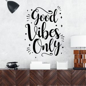 Only Good Vibes - Motivational Quote Vinyl Wall Sticker UK