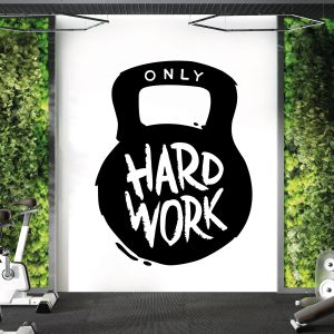 Kettlebell Training Only Hard Work - Gym Fitness Motivational Vinyl Wall Sticker UK