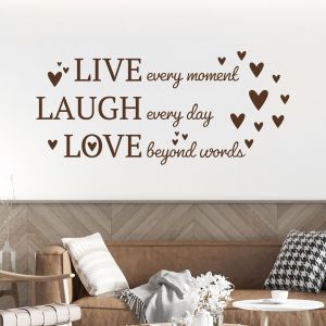 Live, Laugh, Love - Home Living Room Quote Vinyl Wall Sticker UK