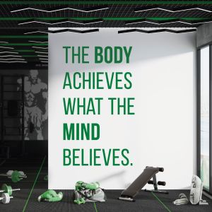 The Body Achieves What the Mind Believes - Motivational Vinyl Wall Sticker UK B