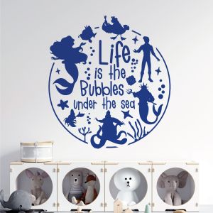 Life is the Bubbles Under the Sea - Disney Little Mermaid Quote Vinyl Wall Sticker UK