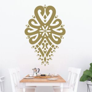 Highlanders Heart Shaped Folk Pattern - Parzenica - Decorative Art Vinyl Wall Sticker UK