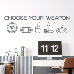 Choose Your Weapon - Gamers PC Gaming Console Vinyl Wall Sticker UK