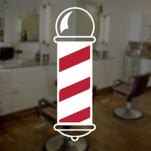 Barber's Pole Vinyl Wall Sticker - Barber Shop Trade Sign Decal UK
