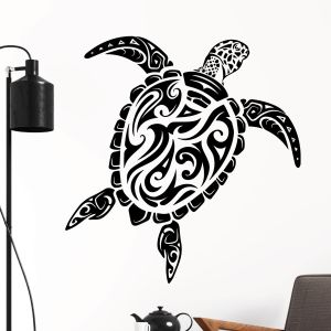 Sea Turtle Ocean Tribal Design - Vinyl Wall Sticker UK