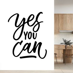 Yes You Can - Motivational Quote Vinyl Wall Sticker UK