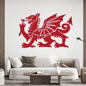 Welsh Dragon - Y Ddraig Goch - Heraldic Symbol of Wales Vinyl Wall Sticker UK