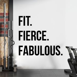 Fit Fierce Fabulous - Women's Gym Fitness Motivational Vinyl Wall Sticker UK