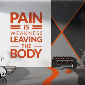 Pain is Weakness Leaving the Body - Gym Motivational Vinyl Wall Sticker UK