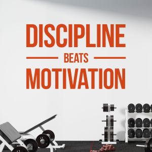 Discipline Beats Motivation - Gym Fitness Vinyl Wall Sticker UK